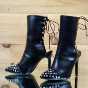 MACKIN J Studded Pointy Toe Heels in Black